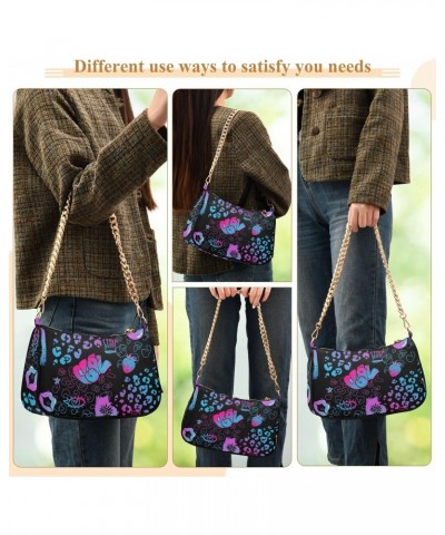 Leopard Print Lips Shoulder Bag Purse for Women Tote Handbag with Zipper Closure $15.19 Totes