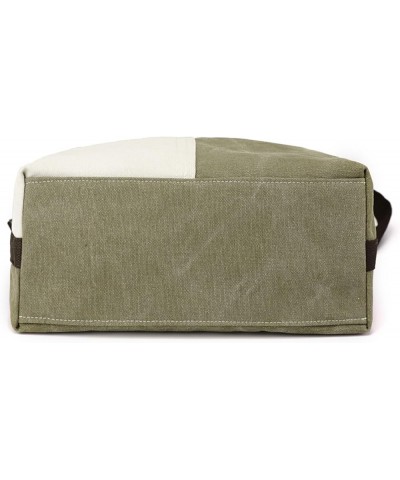 Canvas Crossbody Handbag Dual-color Contrast Stitching Shoulder Bag Army Green $16.56 Totes