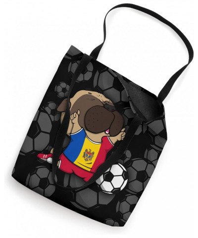 Pug Dog Moldova Soccer Fans Jersey Moldovan Football Lovers Tote Bag $14.43 Totes