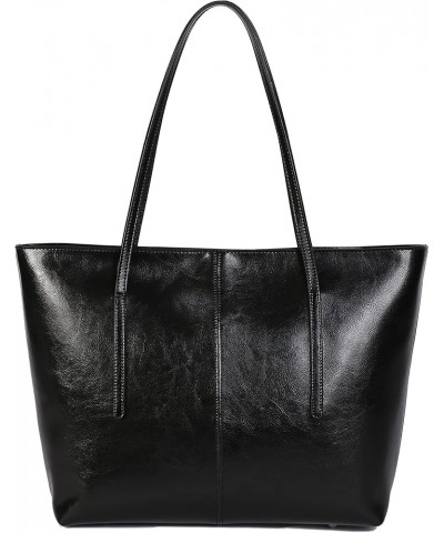 Women's Soft Faux Leather Tote Shoulder Bag, Big Capacity Tassel Handbag Black $39.48 Totes