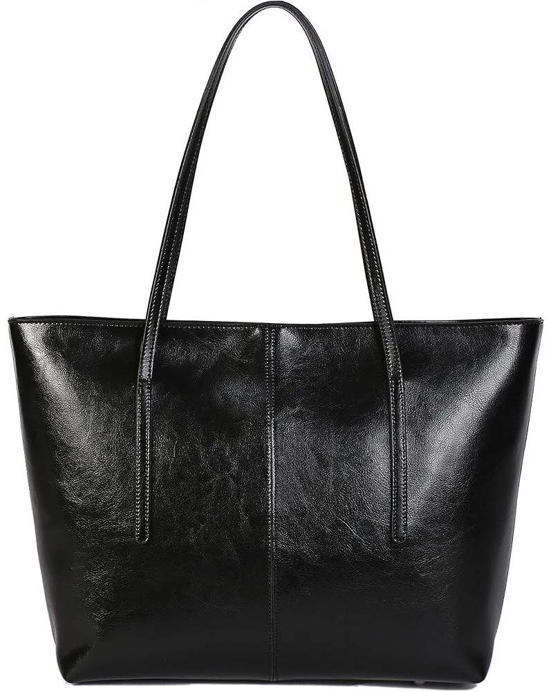 Women's Soft Faux Leather Tote Shoulder Bag, Big Capacity Tassel Handbag Black $39.48 Totes