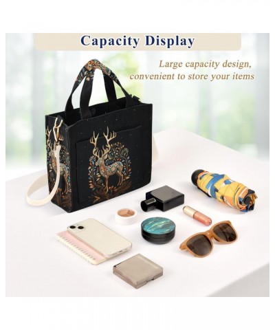 Tote Bag A Charming Elk Trendy Corduroy Bag Crossbody Bag with Zipper and Magnetic Clasp $13.86 Totes