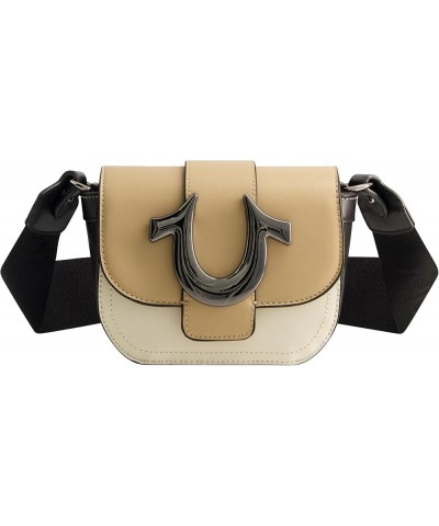 Women's Crossbody Bag, Mini Flap Adjustable Shoulder Handbag Purse with Horseshoe Logo Camel $24.75 Crossbody Bags