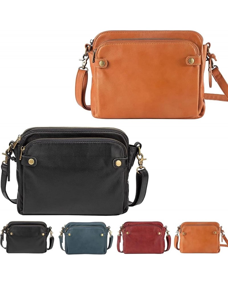 Crossbody Leather Shoulder Bags and Clutches, 3 Layer Crossbody Leather Shoulder Bags and Clutches Brown+black $31.94 Crossbo...