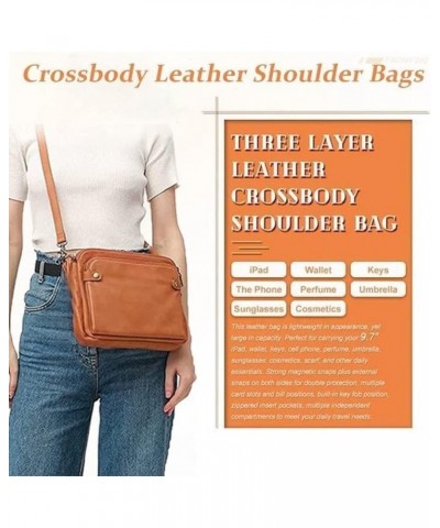 Crossbody Leather Shoulder Bags and Clutches, 3 Layer Crossbody Leather Shoulder Bags and Clutches Brown+black $31.94 Crossbo...