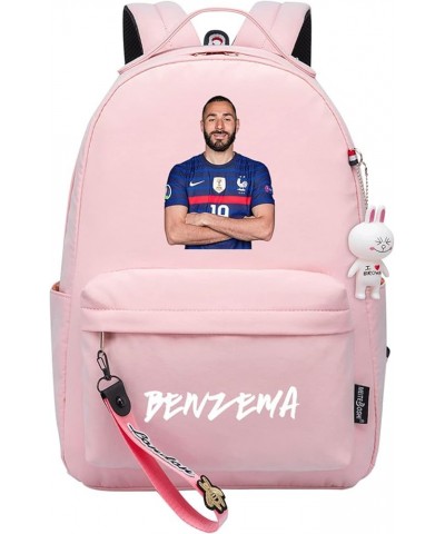 Benzema Durable Bookbag Lightweight Soccer Stars Bag-Wear Resistant Canvas Daypacks for Travel,Hiking Pink One Size $24.77 Ba...