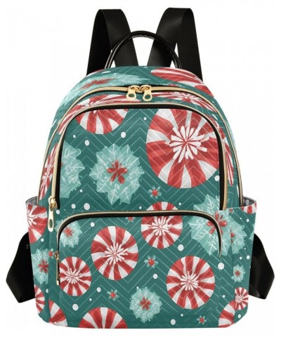 Color Candy Snowflake Merry Christmas Women Backpack Purse Ladies Fashion Shoulder Bag Daypack Travel Bag 10L Small $15.05 Ba...