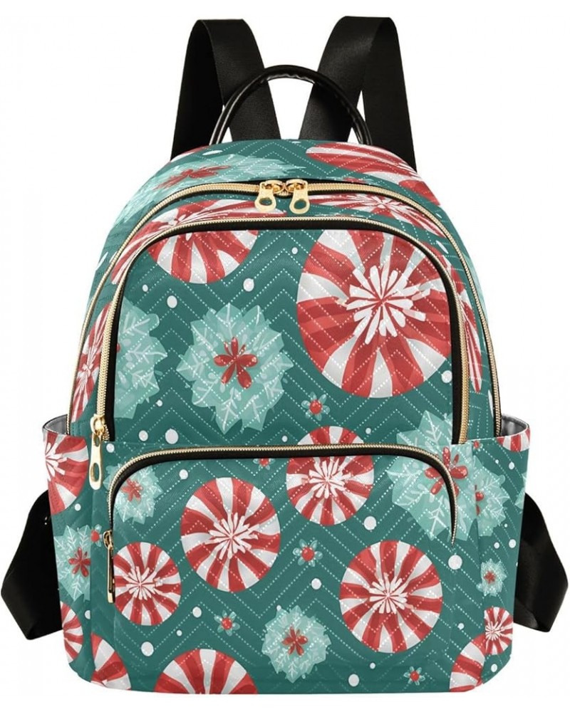 Color Candy Snowflake Merry Christmas Women Backpack Purse Ladies Fashion Shoulder Bag Daypack Travel Bag 10L Small $15.05 Ba...