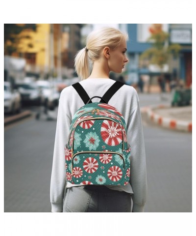 Color Candy Snowflake Merry Christmas Women Backpack Purse Ladies Fashion Shoulder Bag Daypack Travel Bag 10L Small $15.05 Ba...