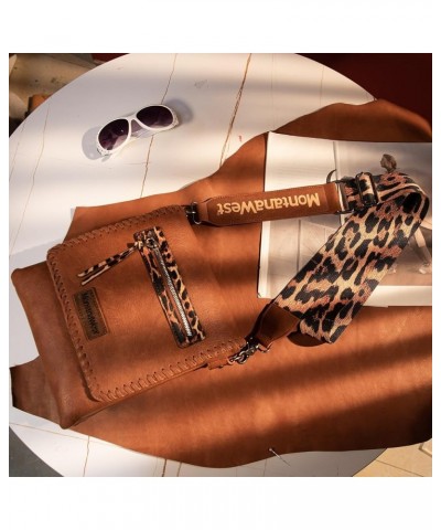 Crossbody Bags for Women with Dual Compartments Western Crossbody Purse With Leopard Print Guitar Strap Deep Brown $18.97 Cro...