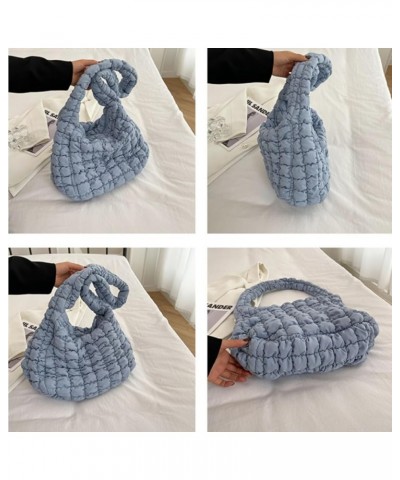 Quilted Tote Bag Women Lightweight Puffer Shoulder Bag Aesthetic Solid Color Handbag for Casual Chic Khaki $15.92 Shoulder Bags