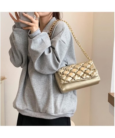 Quilted Purse for Women Classic Shoulder Bag Designer Crossbody Bag with Chain Strap Gold $11.43 Shoulder Bags