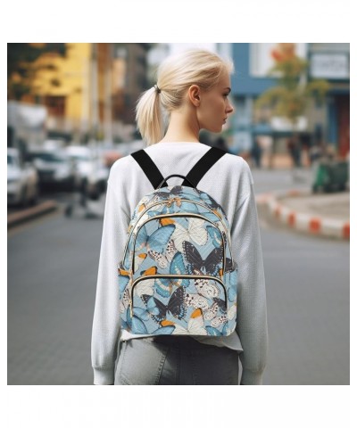 Colorful Butterflies Backpack Purse for Women Fashion Small Mini Backpack Daypacks Purse Back Pack HandBag Lady Gifts,S Mediu...