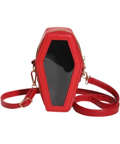 Women Gothic Cof Crossbody Bag C Transparent Shoulr Bag loween Gothic Pue Small Cof Ph Bag Red L $9.69 Totes