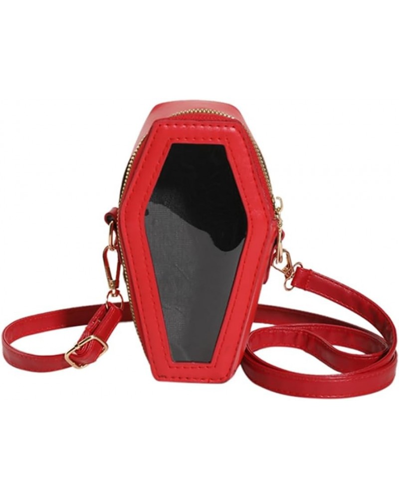 Women Gothic Cof Crossbody Bag C Transparent Shoulr Bag loween Gothic Pue Small Cof Ph Bag Red L $9.69 Totes