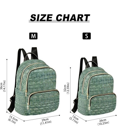 Women Backpack Basket Woven Green Anti-Theft Travel Backpack with Luggage Belt Durable Lightweight Handbag Lady Purse Roomy D...