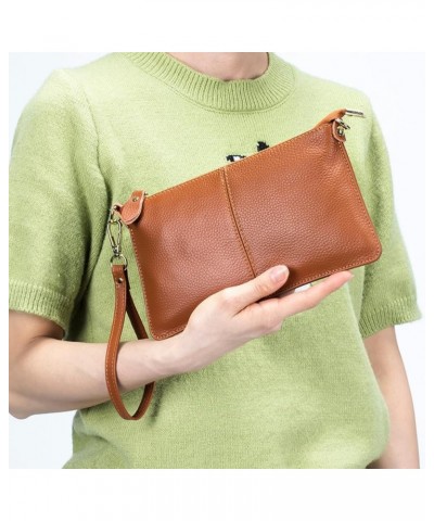 Genuine Leather Crossbody Bag for Women Small Handbags Ladies Wristlet Band Clutch Phone Bag Purple $13.71 Wristlets