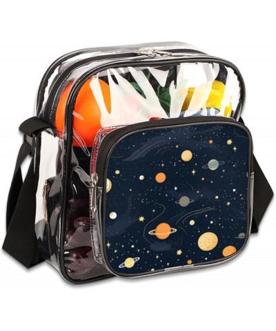 Thanksgiving Fallen Leaf Pumpkin Stadium-Approved Clear Crossbody Bag Asteroidal Galaxies $15.92 Crossbody Bags