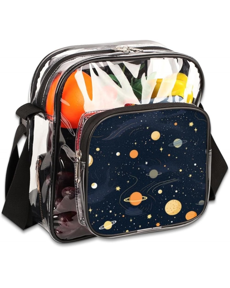 Thanksgiving Fallen Leaf Pumpkin Stadium-Approved Clear Crossbody Bag Asteroidal Galaxies $15.92 Crossbody Bags