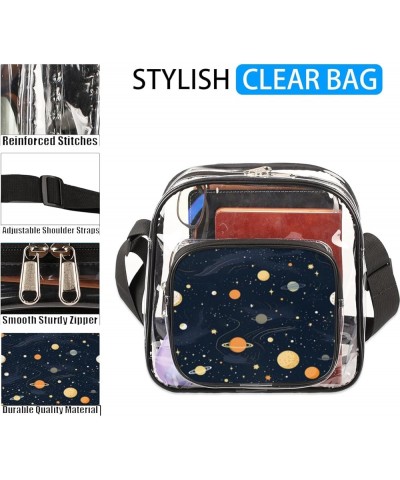 Thanksgiving Fallen Leaf Pumpkin Stadium-Approved Clear Crossbody Bag Asteroidal Galaxies $15.92 Crossbody Bags