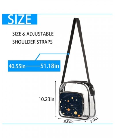 Thanksgiving Fallen Leaf Pumpkin Stadium-Approved Clear Crossbody Bag Asteroidal Galaxies $15.92 Crossbody Bags