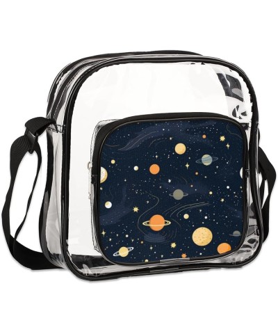 Thanksgiving Fallen Leaf Pumpkin Stadium-Approved Clear Crossbody Bag Asteroidal Galaxies $15.92 Crossbody Bags