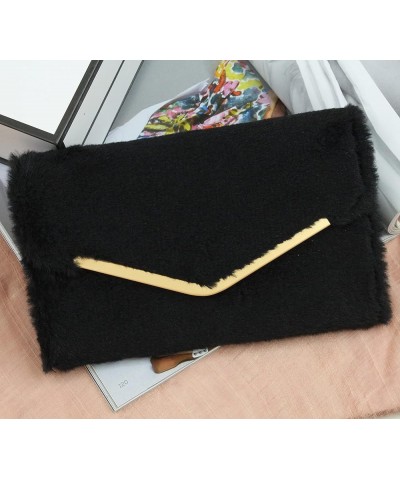 Clutch Purse Evening Bag for Women, Envelope Handbag With Detachable Chain for Wedding and Party Black-2 $10.12 Evening Bags