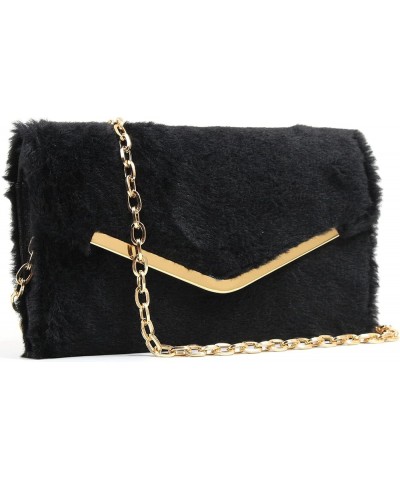 Clutch Purse Evening Bag for Women, Envelope Handbag With Detachable Chain for Wedding and Party Black-2 $10.12 Evening Bags