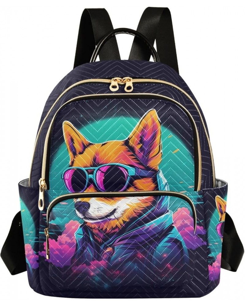 Medium Fashion Backpack for Women Dgo Retrowave Print Ladies Travel Daypack Aesthetic Shoulder Bag 11.4×6.1×14.1 IN $20.15 Ba...