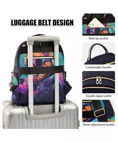 Medium Fashion Backpack for Women Dgo Retrowave Print Ladies Travel Daypack Aesthetic Shoulder Bag 11.4×6.1×14.1 IN $20.15 Ba...