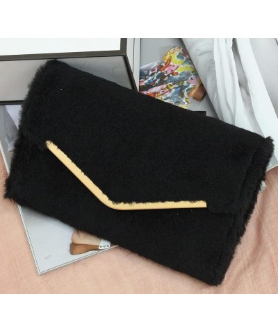 Clutch Purse Evening Bag for Women, Envelope Handbag With Detachable Chain for Wedding and Party Black-2 $10.12 Evening Bags