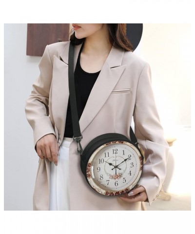 Women Novelty Round Clock Shape Zippered Clock Purses for Women Tote Handbag Shoulder Bag, Gift for Mom Girlfriend 10-clock W...