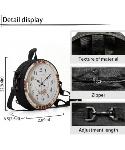 Women Novelty Round Clock Shape Zippered Clock Purses for Women Tote Handbag Shoulder Bag, Gift for Mom Girlfriend 10-clock W...