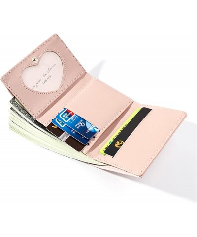 Wallet Short Paragraph Three Folding mats Female Cartoon Cute Student Small Wallet Korean Multi-Card Ladies Wallet (Color : P...