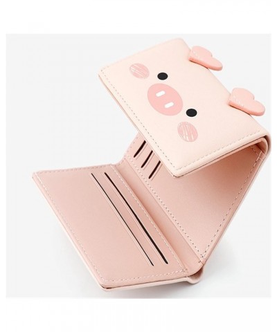 Wallet Short Paragraph Three Folding mats Female Cartoon Cute Student Small Wallet Korean Multi-Card Ladies Wallet (Color : P...