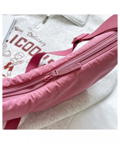 Nylon Crescent Bag Crossbody Bag for Women Men Everyday Sling Bag Small Hobo Shoulder Bag with Adjustable Strap Pink $11.79 H...