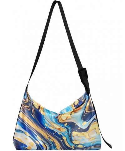 Colorful Swirls Marbled Shoulder Bag for Women Waterproof PU Leather Hobo Bags Crossbody Purse with Zipper Closure $13.53 Sho...