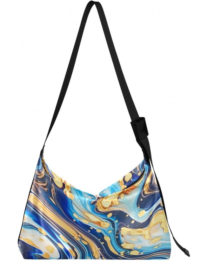 Colorful Swirls Marbled Shoulder Bag for Women Waterproof PU Leather Hobo Bags Crossbody Purse with Zipper Closure $13.53 Sho...