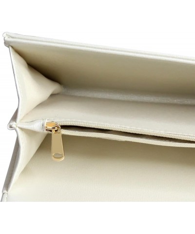 Clutch Purse Evening Bag for Women，White Envelope Handbag With Detachable Chain for Wedding and Party Beige $30.45 Evening Bags