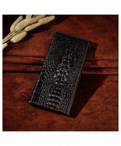 Embossed Men's Wallet Long Multi-Card Wallet Personalized Handmade Wallet Clutch Bag (Color : D, Size : 18 * 9 * 1cm) 18*9*1c...