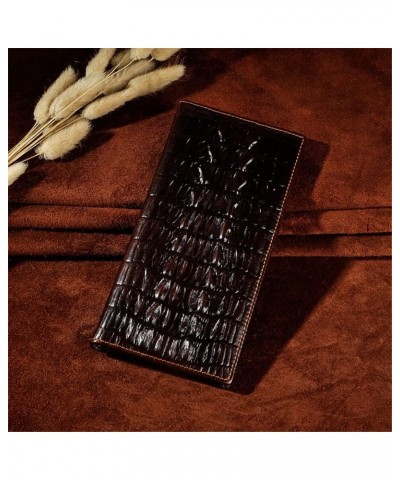 Embossed Men's Wallet Long Multi-Card Wallet Personalized Handmade Wallet Clutch Bag (Color : D, Size : 18 * 9 * 1cm) 18*9*1c...