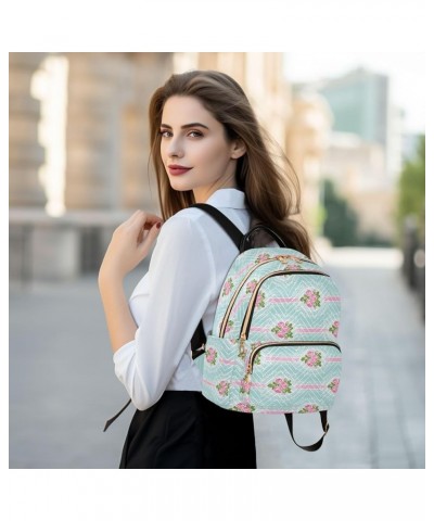 Pink Rose Backpack Purse for Women Ladies Fashion Travel MiniShoulder Bags with Double Zipper Weekend Bag,S Small $14.88 Back...