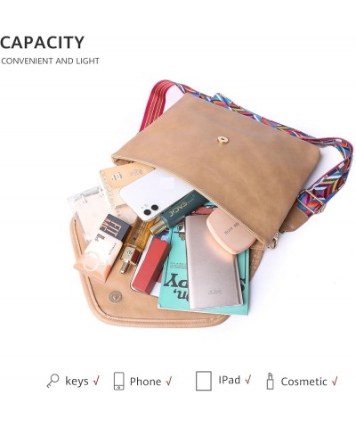 Crossbody Purse for Women Envelope Cross Body Bag Soft PU Purse Trendy Shoulder Bag Khaki $11.75 Crossbody Bags