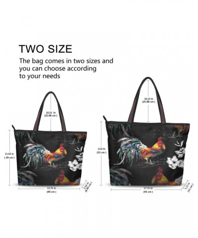 Farm Roosters Women Tote Bag Handbag Large Capacity Shoulder Bags $10.39 Shoulder Bags