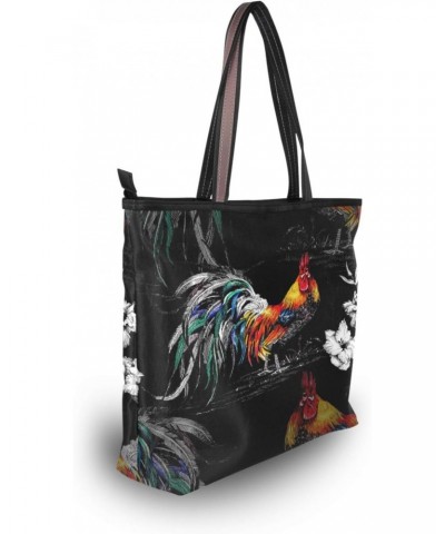 Farm Roosters Women Tote Bag Handbag Large Capacity Shoulder Bags $10.39 Shoulder Bags