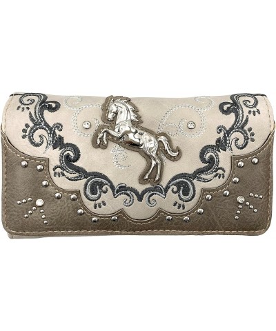 Floral Poppy Horse Western Women Conceal Carry Tote Handbag Purse Set Beige Silver $30.14 Totes