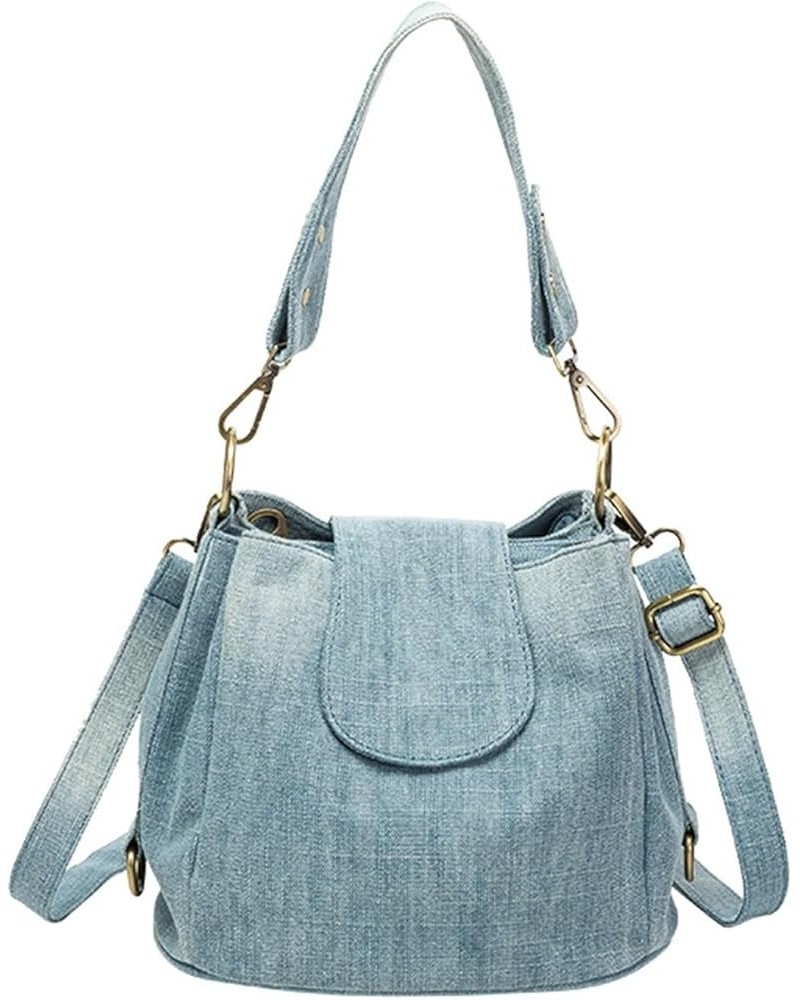 Woman Denim Crossbody Shoulder Bag Triple Pocket Multi Compartment Mommy Bag 1 $32.28 Totes