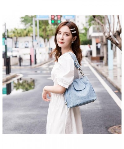 Woman Denim Crossbody Shoulder Bag Triple Pocket Multi Compartment Mommy Bag 1 $32.28 Totes