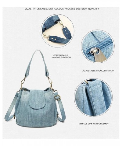 Woman Denim Crossbody Shoulder Bag Triple Pocket Multi Compartment Mommy Bag 1 $32.28 Totes