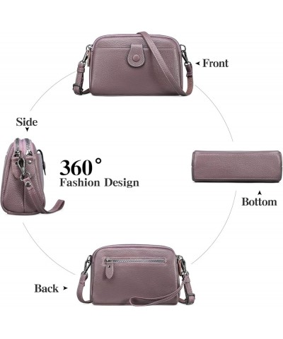 Crossbody Bags for Women Small Genuine Leather Shoulder Purse Cross Body Bag with Wristlet Top Zipper Purple $16.65 Crossbody...